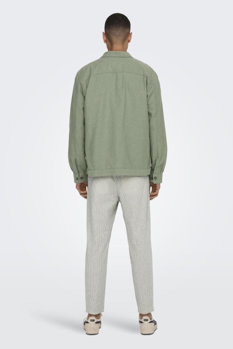 Only & Sons onskennet ls linen overshirt noos